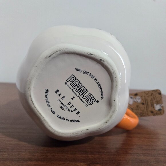 Rae Dunn Pumpkin Spice Coffee Mug Peanuts Design Snoopy New With Tags Handmade - Picture 6 of 6
